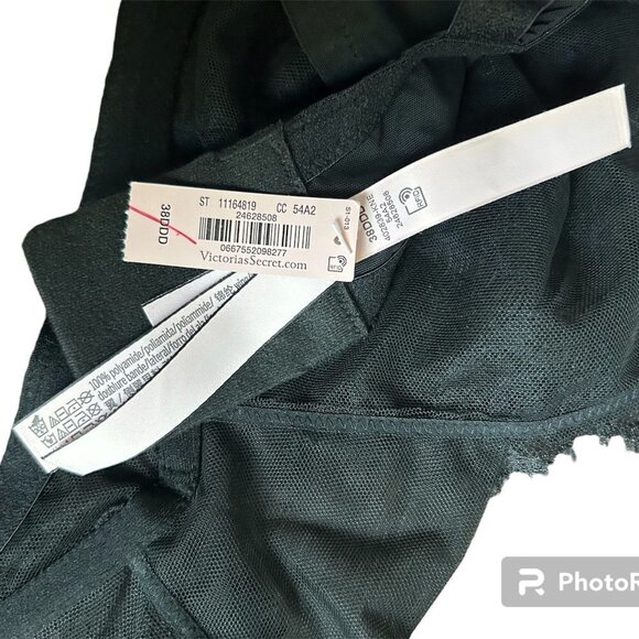 VICTORIA'S SECRET Dream Angels Unlined Plunge Lace Black Bra SZ 38DDD - Picture 10 of 10